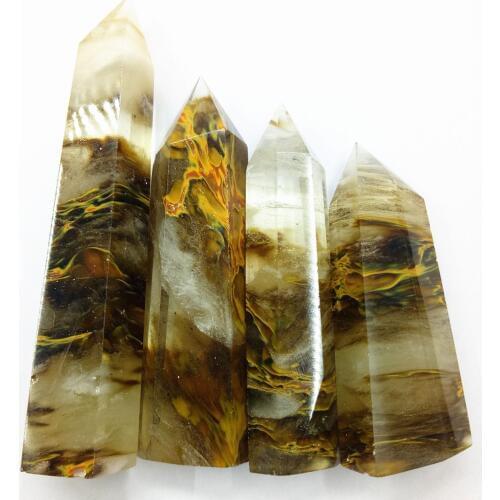 4pcs Beautiful Melting stone quartz crystal wand healing as gift