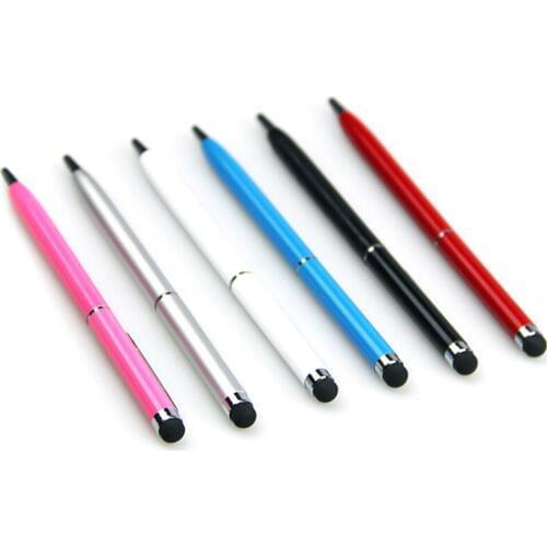 5pcs/lot 2 in 1 Touch Pen Aluminum Ball Pen with Capacitive Screen Stylus Pen for iPhone Samsung Mobile Phone