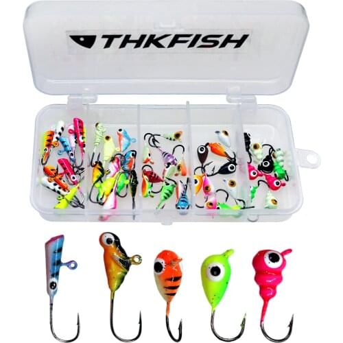 50pcs/lot Winter Ice Fishing Hook Lure 1.3g-1.8g Ice Jigging Hard Artificial Bait For Walleye Winter Fishing