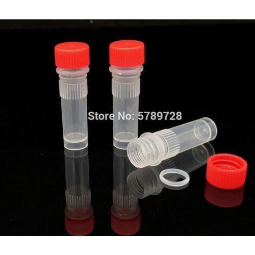 500pcs/lot 1ml PP Freezing Tubes with silicone gasket thread cap,Cryovial Tubes without scale