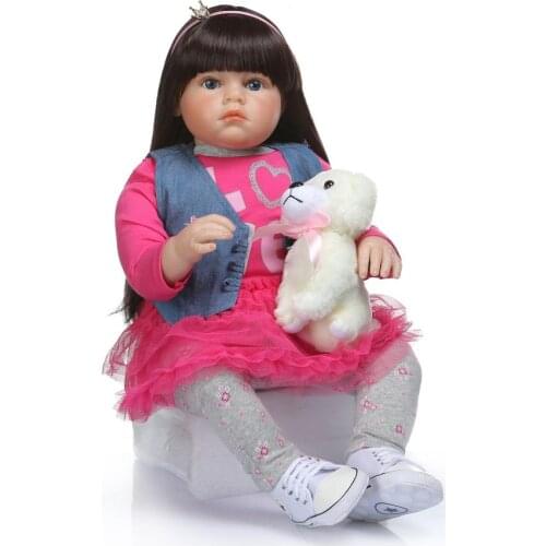 70cm Reborn Baby Doll 28inch Silicone reborn toddler dolls lifelike girl bebes reborn model Toys for Children Brinquedos