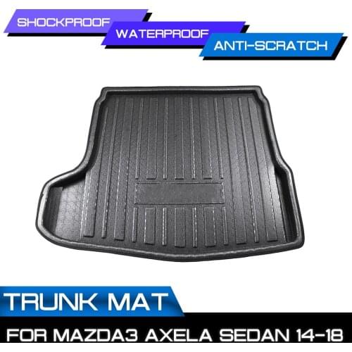 Car Floor Mat Carpet For Mazda3 Axela Sedan 2014 2015 2016 2017 2018 Rear Trunk Anti-mud Cover