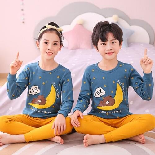 Kids Boys Sleepwear baby girl winter cotton sets Children Homewear Pajamas for Boy Pyjamas Kids Nightwear 2-13Y teenage clothes