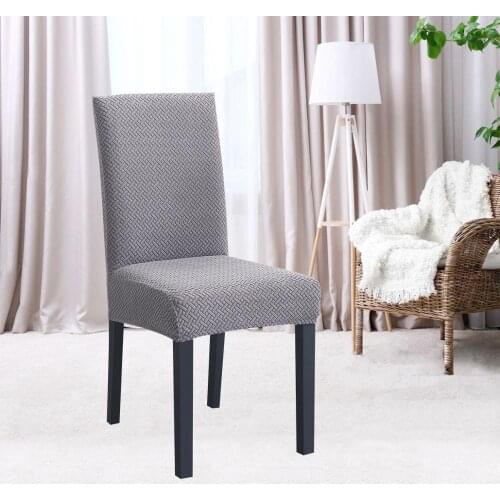 Elastic Knitted Fabric Dining Chair Cover Stretch Seat Cover Washable Dining Chair Protector Slipcover for Hotel Banquet
