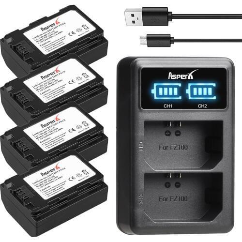 2280mAh NP-FZ100 NPFZ100 NP FZ100 Batteries + LED Dual USB Charger for Sony NP-FZ100, BC-QZ1, Sony a9, a7R III, a7 III, ILCE-9