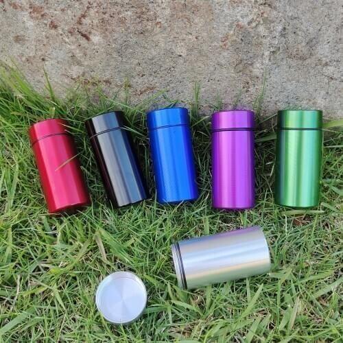 HONEYTOPPUFF Airtight Smell Proof Aluminum Herb Container Ceramic Smoking Pipe Herb Grinder Portable Pill Box