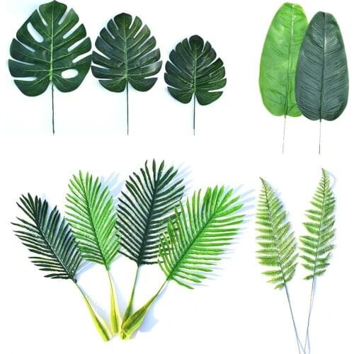 1PC Artificial Monstera Plastic Tropical Palm Tree Leaves Home Garden Decoration Photography Decorative Leaves Popular Hot Sale