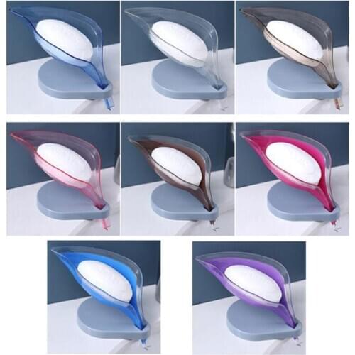 Leaf Shape Soap Box Drain Soap Holder Bathroom Non-slip Drain Soap Holder Sink Soap Tray Home Bathroom Accessories