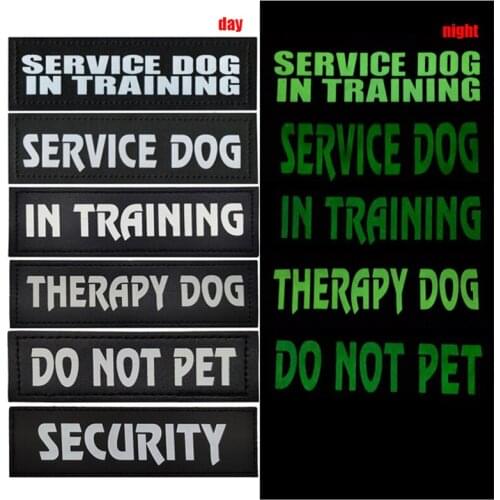 Hot Selling Reflective Magic Sticker Animal Vest Seatbelt Necklace Collar Service Dog in Training Patch