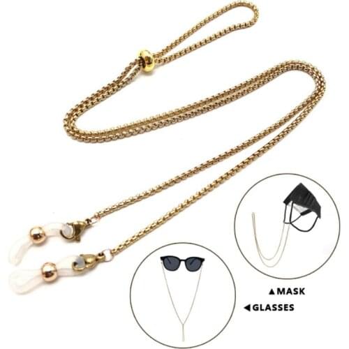 Metal Glasses Chains Mask Hanging Rope Lanyard Holder Adjustable Traceless Ear Hanging Rope Two Hooks Eyewear Accessories Unisex