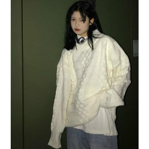 Sweet Girly Style Autumn/Winter Japanese Cute Kawaii Girl Sweater Preppy Style All-Match Gentle Fairy Vintage Slim Lady Pullover