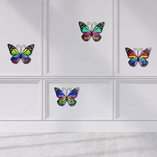 4x Butterfly Garden Wall Decor Yard Patio Fence Sculpture Hanging Decoration