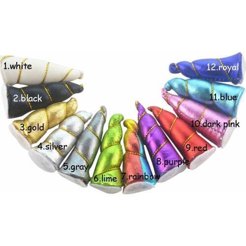 New Mini 2" Girls DIY Glitter Metallic Unicorn without Headband Kids Unicorn Horn Party Hair Accessories Flat Pack 60pc/lot