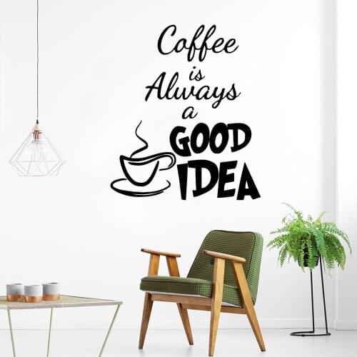 NEW coffee good idea Wall Sticker Home Decor Decoration Waterproof Wall Decals Background Wall Art Decal