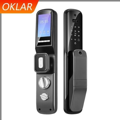 OKLAR Smart Fingerprint Lock Full Automatic Door Lock Home Security Door Visual doorbell Electronic Lock APP Network Smart Lock