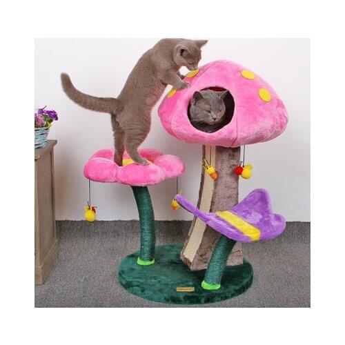 Cat climbing frame cat scratching post butterfly flower cat frame cat jumping platform cat litter cat tree