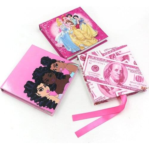Eyelash Storage Book Organizer Makeup Display Glitter Paper Sample Catalog Travel Compartment Gift Print logo custom logo on box