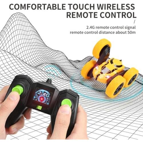 2.4Ghz 4CH 1:16 RC Stunt Drifting Car Double Side Deformation High Speed Rock Crawler RC Vehicle Toys With LED Light