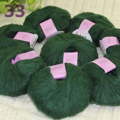 Sale New 8BallsX25g Luxury Soft Mohair Warm Wrap Shawl Hand Knit Crochet Yarn Emerald 291-33-8