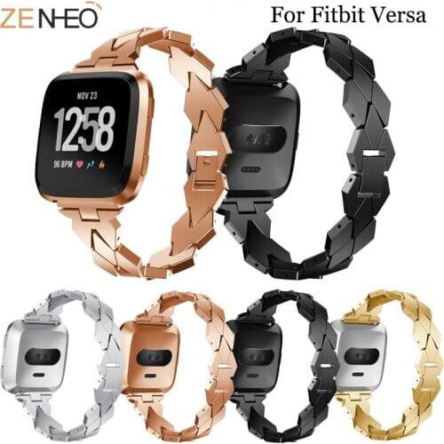 Stainless steel Luxury Wrist Band For Fitbit Versa Alloy metal Buckle Replacement Watch Strap For Fitbit Versa 2/Versa Lite