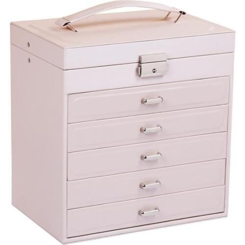 Large 6layers Jewelry Box Watch Case Beads Earrings Jewelry Storage Case Leather Trinket Organizer gift box