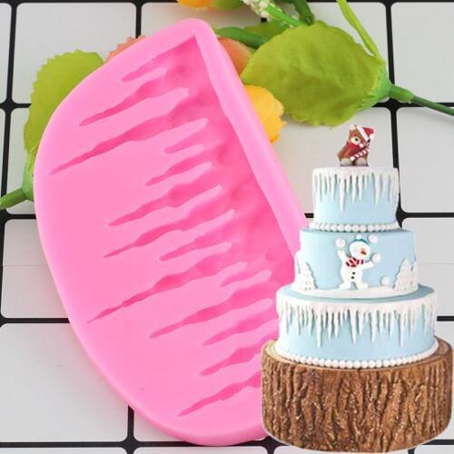 Icicles Cake Decoration Silicone Mold Icicle Border Sugarcraft Frozen Fondant Cake Decorating Tools Kitchen Baking Moulds
