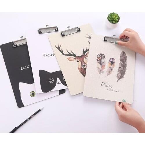 Cute Cartoon Paper A4 Clipboards Portable Clip Board for Memo Paper Files Document Folder Board Office Accessories File Folder