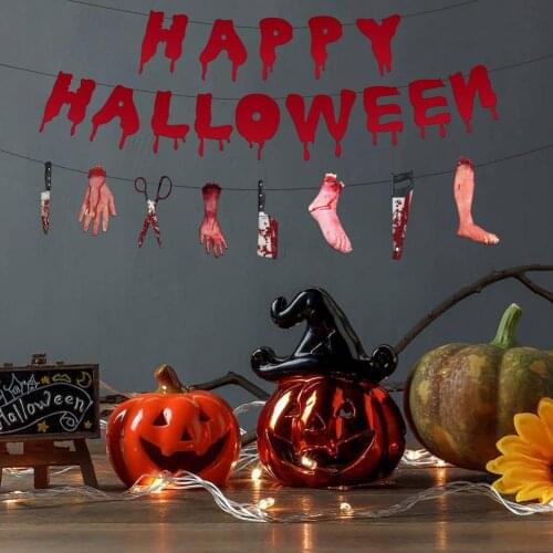Scary Halloween Handprint&Footprint Pattered Balloon Latex Set Happy Halloween Decor For Home Halloween Party Baloons Supplies