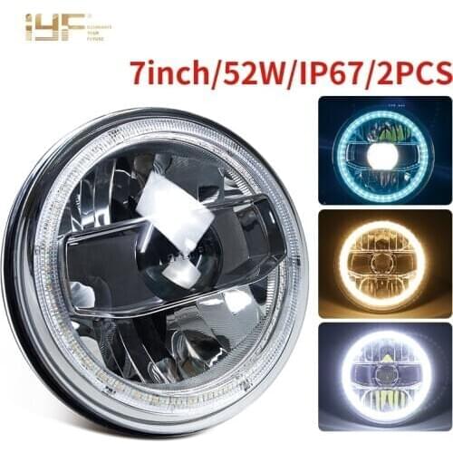 7 Inch Kingkong Starting Blue Halo LED Headlights Hi/Lo Beam For Motorcycle Off-Road 4x4 Vehicles Headlamp 12V 24V 36V