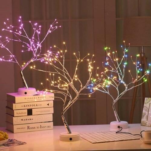 LED Night Light Mini Christmas Tree Copper Wire Garland Lamp For Home Kids Bedroom Decor Fairy Lights Luminary Holiday lighting