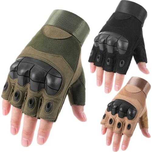 Rubber Knuckle Tactical Gloves Paintball Army Military Airsoft Hunting Shooting Outdoor Sports Fitness Gear Half Finger Gloves