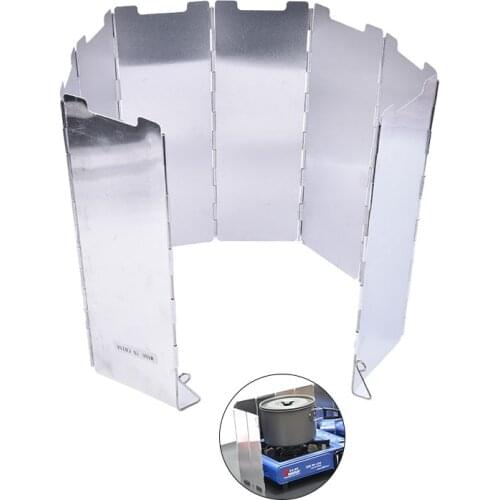 8 Plate Foldable Stove Windshield Outdoor Camping Cooking Gas Stove Wind Shield Picnic Cookware Windbreak Camping Equipment