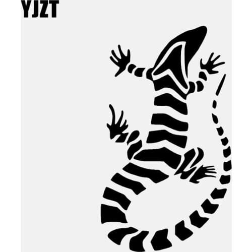 YJZT 7.7*13.3CM Funny Cute Lizard Chameleon Decor Car Stickers Vinyl Black/Silver C12-1176