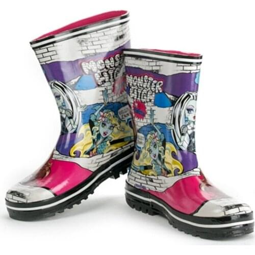 LEOSOXS Womens Rain Shoes Waterproof Non-Slip Water Boots For Woman Rain Rubber Shoes Print Cute Female Platform Rainboots Girl