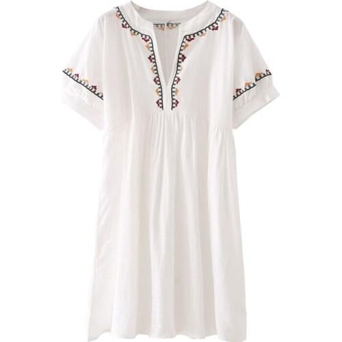 JC·KILIG 2021 Ethnic Embroidery Dress Thai Holiday A-Line Skirt TB21032