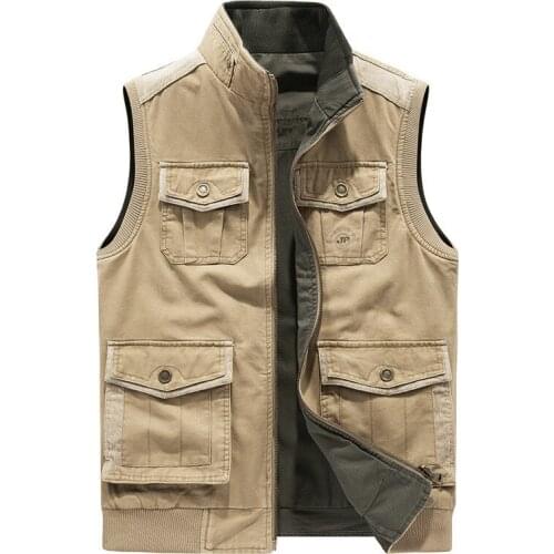 Plus Size M-7XL 8XL Spring Autumn Tactical Vest Men Double Sides Wear Vest Military Casual Waistcoat Multi-pockets Gilet Homme
