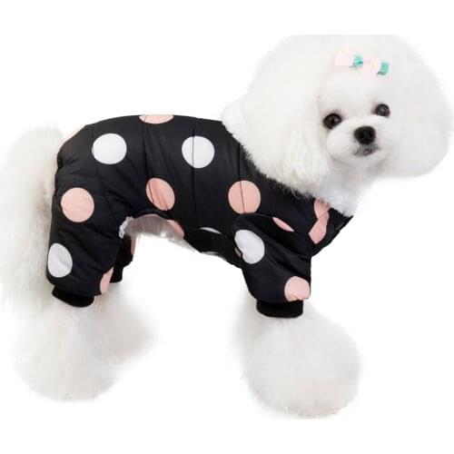 Puppy Sweater Dogs Pets Winter Warm Dog Clothes Pet Thicken Coat Big Dot Cotton Hoodie Warm Clothes for Small Medium Dogs 2021