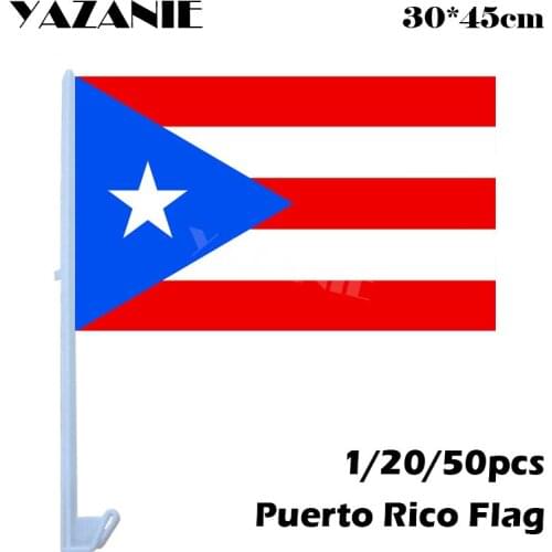 YAZANIE 30*45cm 1/20/50pcs Puerto Rico Car Flags and Banners Festival Home Decoration World Every Country Window Car Custom Flag