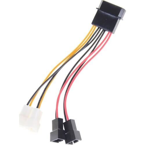 1pcs 4-Pin Molex to 3-Pin fan Power Cable Adapter Connector Computer Cooling Fan Cables 12v / 5v DC for CPU PC Case Fan