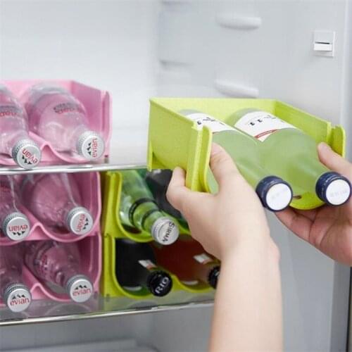 1PC Stackable Beverage Storage Rack Beer Can Drink Soda Dispenser Holder Storage Organizer Refrigerator Drink Shelf Organizer