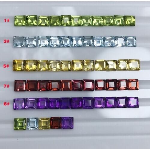 10beads Natural Tourmaline Loose Gemstone Faceted Square 3mm 4mm Inlaid Jewelry Making Earring Bracelet Necklace Icnway