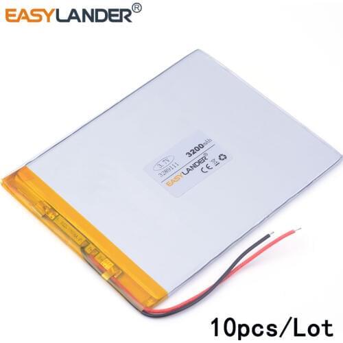 10pcs /Lot 3200mAH 3289111 lithium Li ion polymer rechargeable battery for tablet pc cell phone POWER BANK DIY Power mobile