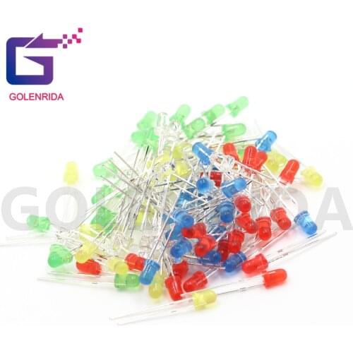 100pcs 3mm LED Diode 3mm round head fog red/yellow/white/green/blue