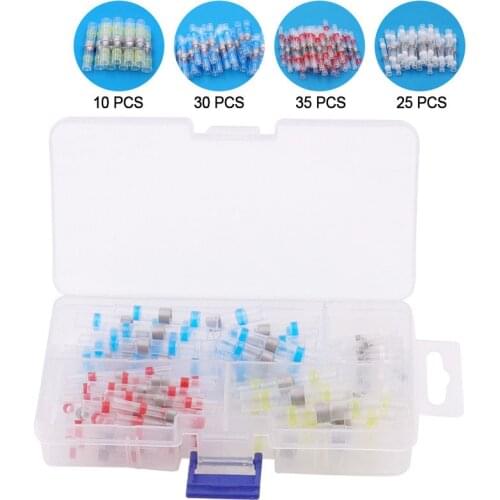 100Pcs Solder Seal Wire Connectors - Heat Shrink Solder Butt Connectors - Solder Connector Kit - Automotive Marine Insulated