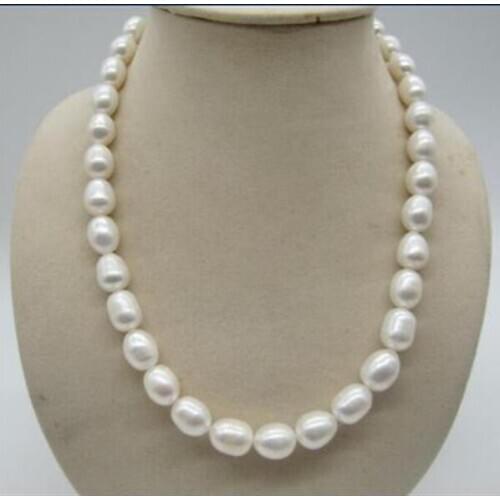 18 INCH NEW HUGE 9MM NATURAL SOUTH SEA WHITE PEARL NECKLACE14K