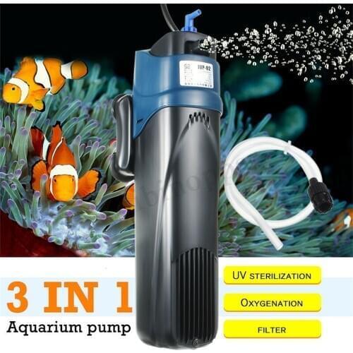 3 In 1 Aquarium Filter Submersible Oxygen Internal Pump Water Pump Filter Cycle Aquarium Fish Tank Fish Tank Air Increase