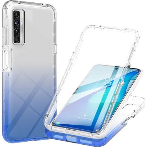 360 Full Body Screen Protector Phone Case For TCL REVVL V Pro 5G 20S Gradient Color Shockproof Transparent Phone Bags Cover Etui