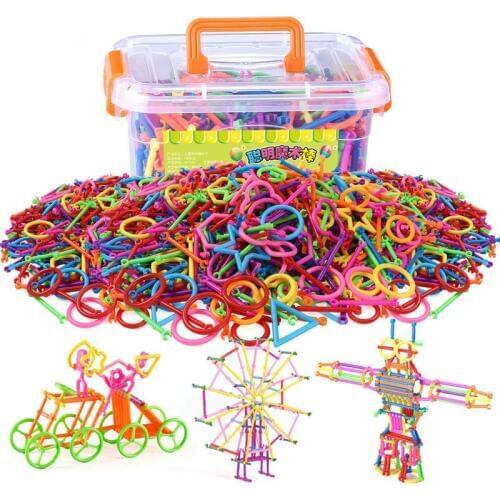 370-1450pcs Assembled Building Blocks Magic Wand Smart Stick Magnetic Designer Construction Set Educational Toys For Kids Y011