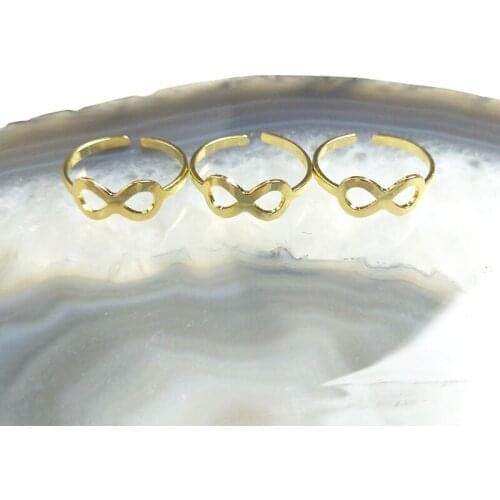 5pcs Classic Fashion Figure Eight Adjustable Ring Eternal Love Men Women Gold Plated Jewelry Birthday Wedding Party Gift Charm Y