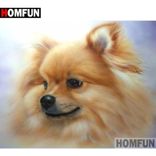 HOMFUN Full Square/Round Drill 5D DIY Diamond Painting "Animal dog"3D Diamond Embroidery Cross Stitch Home Decor A20183